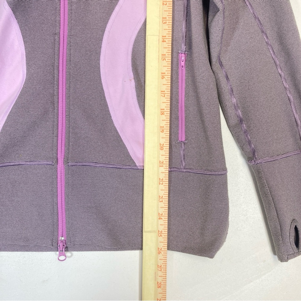 LULULEMON Size 10 Stride Jacket *Brushed in Lilac Heathered Coat Striped - Picture 12 of 15